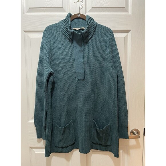 Soft Surroundings Women's Sweater XL Highland Cotton Pocket Snap Long Sleeve - Picture 1 of 11